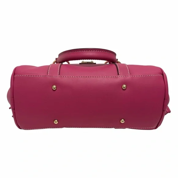 Dooney & Bourke Solid Hot Pink Leather Satchel Handbag - Picture 5 of 9